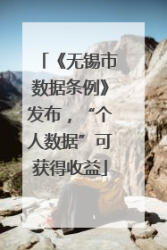 《无锡市数据条例》发布，“个人数据”可获得收益