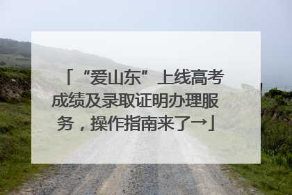 “爱山东”上线高考成绩及录取证明办理服务，操作指南来了→