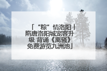 “粽”情洛阳丨隋唐洛阳城宠客升级 背诵《离骚》免费游览九洲池