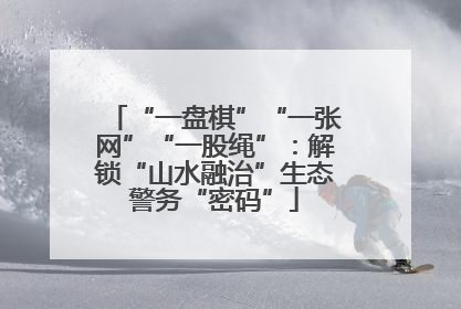“一盘棋”“一张网”“一股绳”：解锁“山水融治”生态警务“密码”