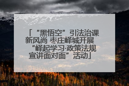 “黑悟空”引法治课新风尚 枣庄峄城开展“峄起学习·政策法规宣讲面对面”活动