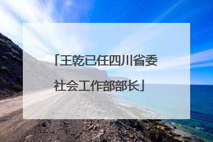 王乾已任四川省委社会工作部部长