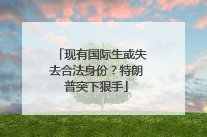 现有国际生或失去合法身份？特朗普突下狠手