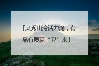 灵秀山湾活力涌，有品有质赢“卫”来