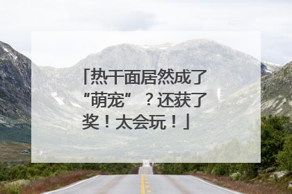 热干面居然成了“萌宠”？还获了奖！太会玩！
