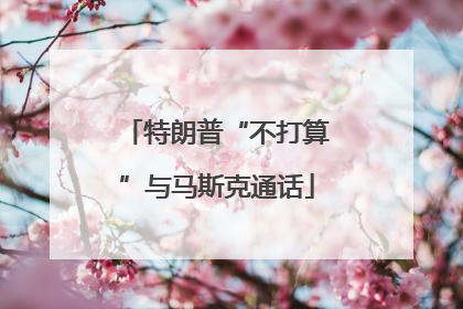 特朗普“不打算”与马斯克通话