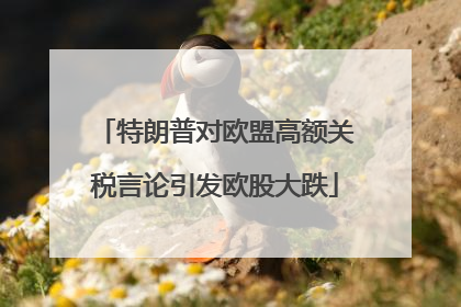 特朗普对欧盟高额关税言论引发欧股大跌
