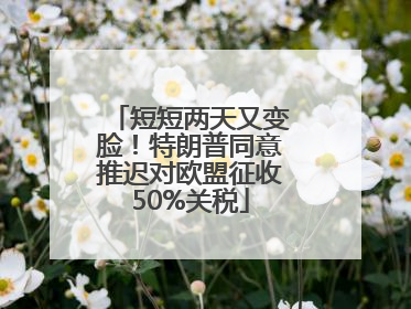 短短两天又变脸！特朗普同意推迟对欧盟征收50%关税