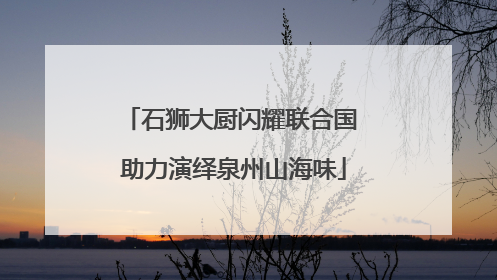 石狮大厨闪耀联合国 助力演绎泉州山海味