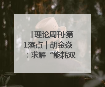 理论周刊·第1落点｜胡金焱：求解“能耗双控”与“经济增长”矛盾