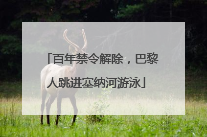 百年禁令解除，巴黎人跳进塞纳河游泳