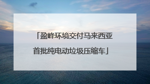 盈峰环境交付马来西亚首批纯电动垃圾压缩车
