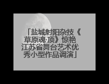 盐城射阳杂技《草原魂·顶》惊艳江苏省舞台艺术优秀小型作品调演