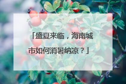 盛夏来临，海南城市如何消暑纳凉？