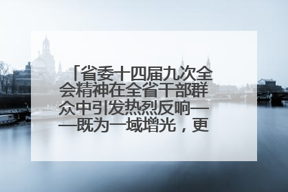 省委十四届九次全会精神在全省干部群众中引发热烈反响——既为一域增光，更为全局添彩
