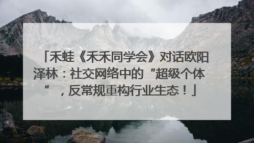 禾蛙《禾禾同学会》对话欧阳泽林：社交网络中的“超级个体”，反常规重构行业生态！