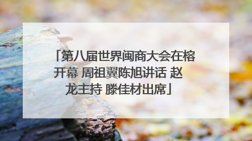 第八届世界闽商大会在榕开幕 周祖翼陈旭讲话 赵龙主持 滕佳材出席