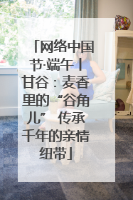 网络中国节·端午丨甘谷：麦香里的“谷角儿” 传承千年的亲情纽带