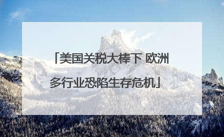 美国关税大棒下 欧洲多行业恐陷生存危机
