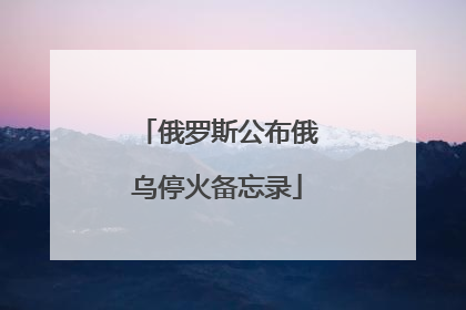 俄罗斯公布俄乌停火备忘录