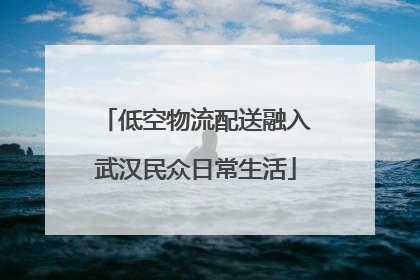 低空物流配送融入武汉民众日常生活