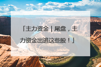 主力资金｜尾盘，主力资金出逃这些股！