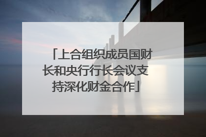 上合组织成员国财长和央行行长会议支持深化财金合作