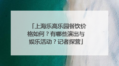 上海乐高乐园餐饮价格如何？有哪些演出与娱乐活动？记者探营