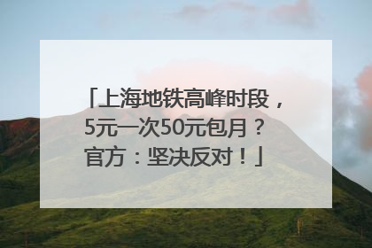 上海地铁高峰时段，5元一次50元包月？官方：坚决反对！