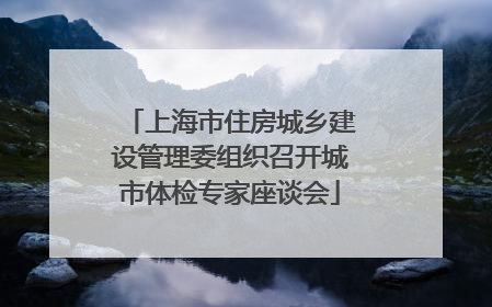 上海市住房城乡建设管理委组织召开城市体检专家座谈会