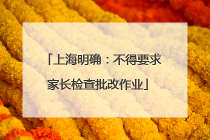上海明确：不得要求家长检查批改作业