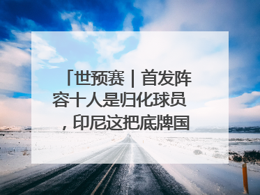 世预赛｜首发阵容十人是归化球员，印尼这把底牌国足如何应对？