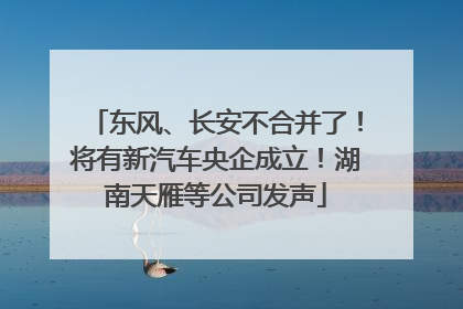 东风、长安不合并了！将有新汽车央企成立！湖南天雁等公司发声