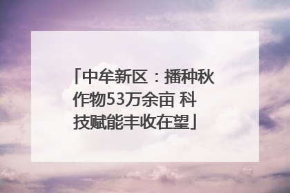 中牟新区：播种秋作物53万余亩 科技赋能丰收在望