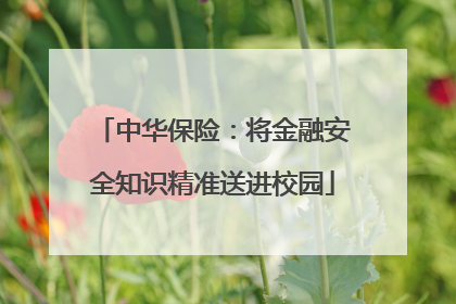 中华保险：将金融安全知识精准送进校园