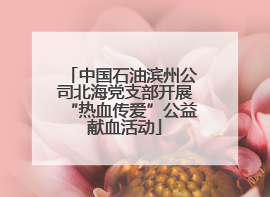 中国石油滨州公司北海党支部开展“热血传爱”公益献血活动