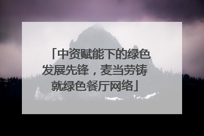 中资赋能下的绿色发展先锋，麦当劳铸就绿色餐厅网络