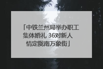 中铁兰州局举办职工集体婚礼 36对新人情定陇南万象街