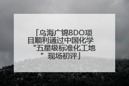 乌海广锦BDO项目顺利通过中国化学“五星级标准化工地”现场初评