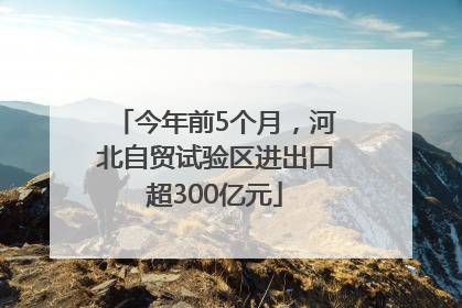 今年前5个月，河北自贸试验区进出口超300亿元