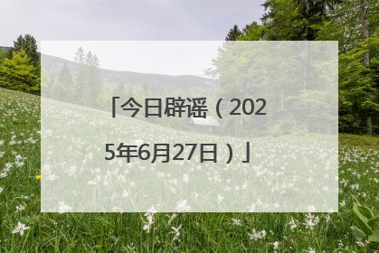 今日辟谣（2025年6月27日）