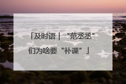 及时语｜“范丞丞”们为啥要“补课”