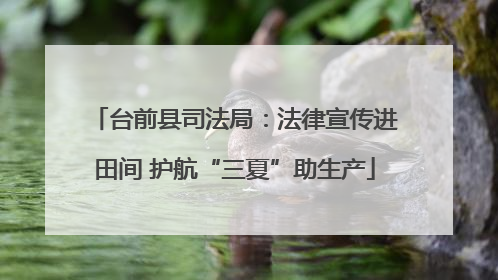 台前县司法局：法律宣传进田间 护航“三夏”助生产