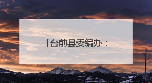 台前县委编办：“小设施”护航“大民生” 保障村民出行安全