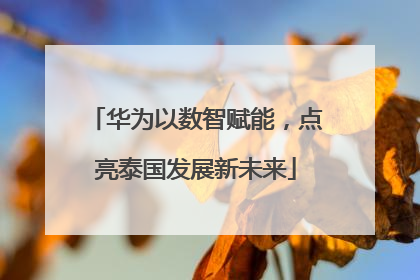 华为以数智赋能，点亮泰国发展新未来