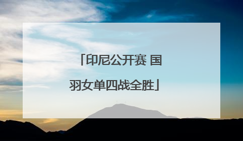 印尼公开赛 国羽女单四战全胜