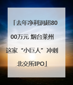 去年净利润超8000万元 烟台莱州这家“小巨人”冲刺北交所IPO
