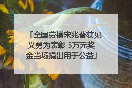 全国劳模宋兆普获见义勇为表彰 5万元奖金当场捐出用于公益
