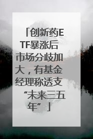 创新药ETF暴涨后市场分歧加大，有基金经理称透支“未来三五年”