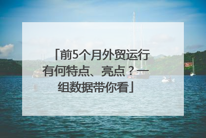前5个月外贸运行有何特点、亮点？一组数据带你看